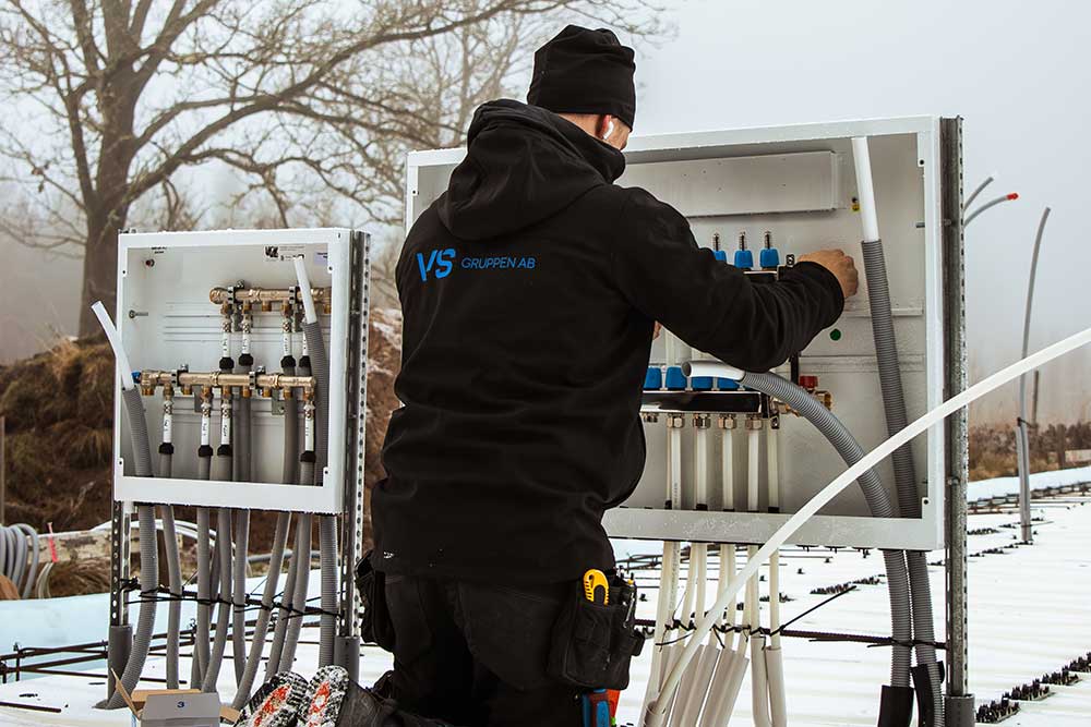 Ett nyinstallerat badrum